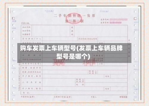 购车发票上车辆型号(发票上车辆品牌型号是哪个)-第2张图片