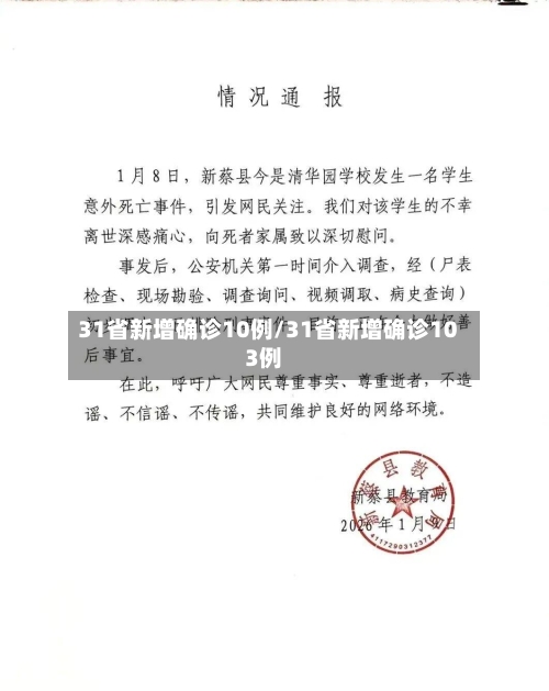 31省新增确诊10例/31省新增确诊103例-第3张图片