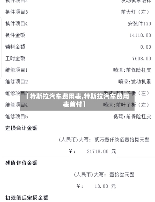【特斯拉汽车费用表,特斯拉汽车费用表首付】-第3张图片