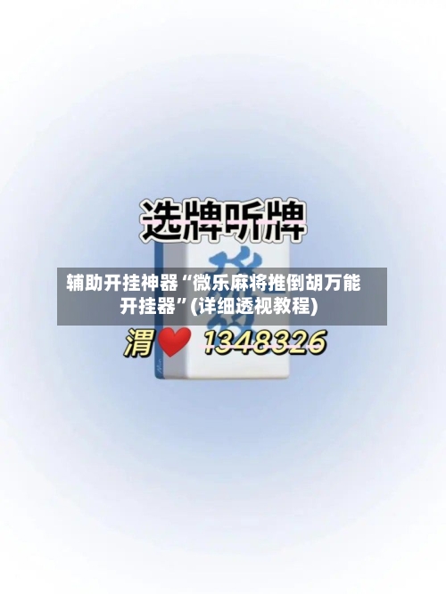 辅助开挂神器“微乐麻将推倒胡万能开挂器”(详细透视教程)-第3张图片
