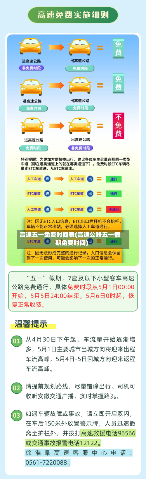 高速五一免费时间表(高速公路五一假期免费时间)-第2张图片