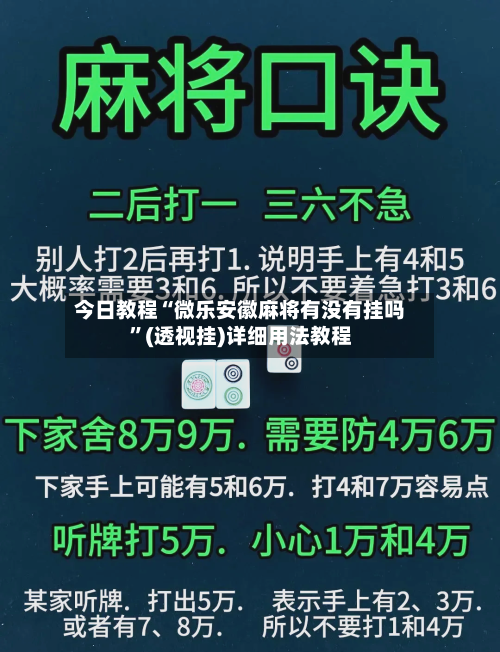 今日教程“微乐安徽麻将有没有挂吗	”(透视挂)详细用法教程-第2张图片