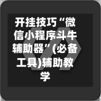 开挂技巧“微信小程序斗牛辅助器	”(必备工具)辅助教学-第2张图片