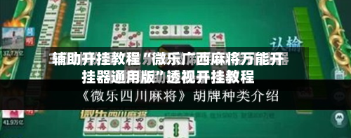 辅助开挂教程“微乐广西麻将万能开挂器通用版”透视开挂教程-第3张图片