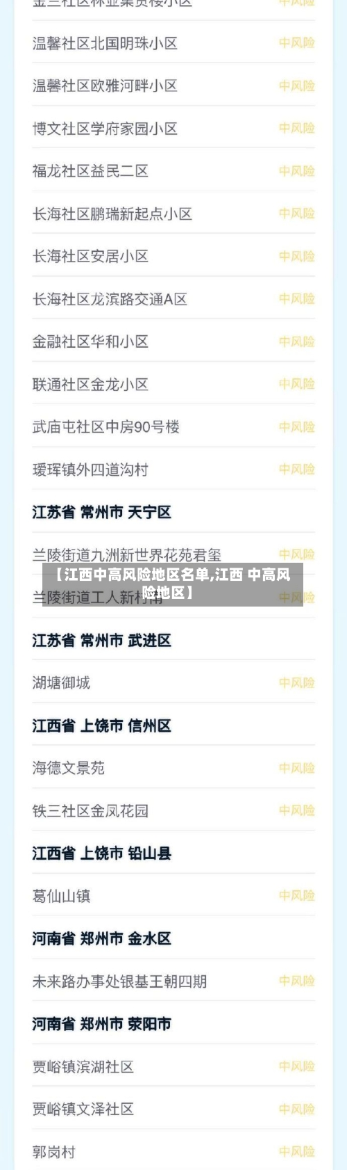 【江西中高风险地区名单,江西 中高风险地区】-第1张图片