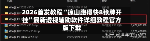 2026首发教程“凉山跑得快8张牌开挂	”最新透视辅助软件详细教程官方版下载-第3张图片