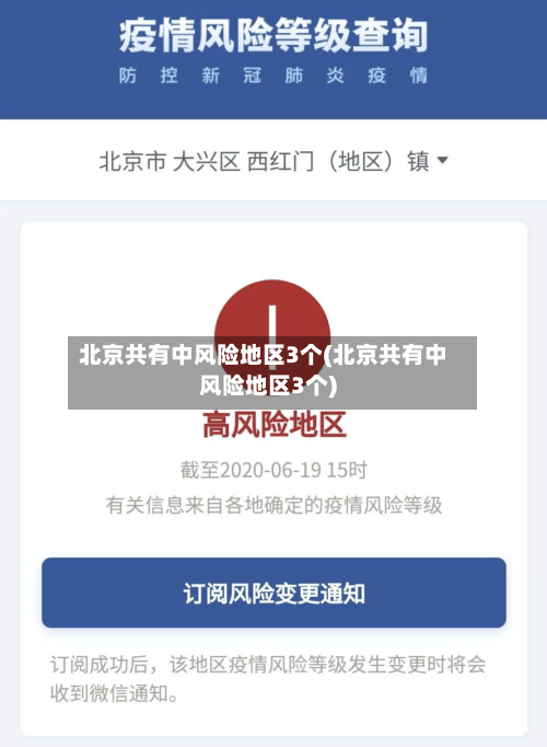 北京共有中风险地区3个(北京共有中风险地区3个)-第1张图片