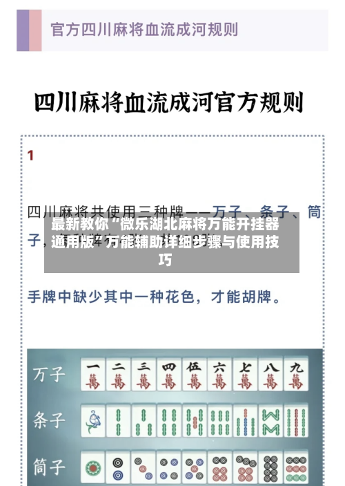 最新教你“微乐湖北麻将万能开挂器通用版	”万能辅助详细步骤与使用技巧-第2张图片