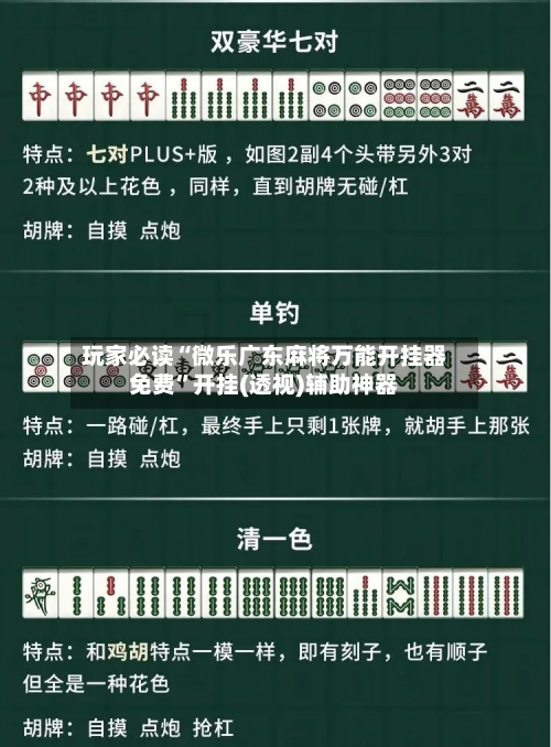 玩家必读“微乐广东麻将万能开挂器免费”开挂(透视)辅助神器-第2张图片