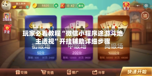 玩家必看教程“微信小程序途游斗地主透视”开挂辅助详细步骤-第3张图片