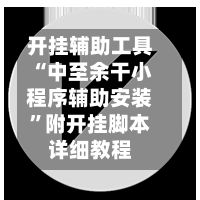开挂辅助工具“中至余干小程序辅助安装”附开挂脚本详细教程-第3张图片