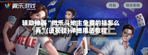辅助神器“微乐斗地主免费的挂怎么弄”(透视挂)详细用法教程-第3张图片