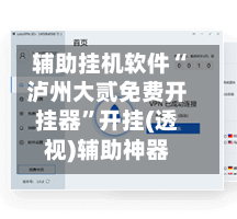 辅助挂机软件“泸州大贰免费开挂器”开挂(透视)辅助神器-第2张图片