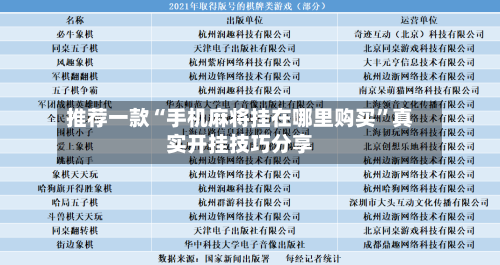 推荐一款“手机麻将挂在哪里购买	”真实开挂技巧分享-第3张图片