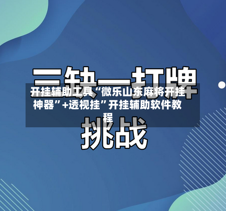 开挂辅助工具“微乐山东麻将开挂神器	”+透视挂”开挂辅助软件教程-第1张图片