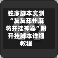 独家脚本实测“友友邳州麻将开挂神器”附开挂脚本详细教程-第2张图片