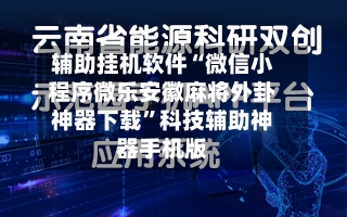 辅助挂机软件“微信小程序微乐安徽麻将外卦神器下载”科技辅助神器手机版-第2张图片