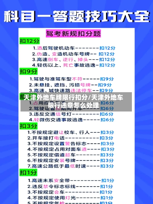 天津外地车牌限行扣分/天津外地车限行违章怎么处理-第3张图片