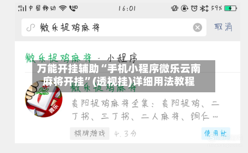 万能开挂辅助“手机小程序微乐云南麻将开挂”(透视挂)详细用法教程-第3张图片