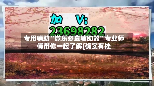 专用辅助“微乐必赢辅助器”专业师傅带你一起了解(确实有挂-第1张图片