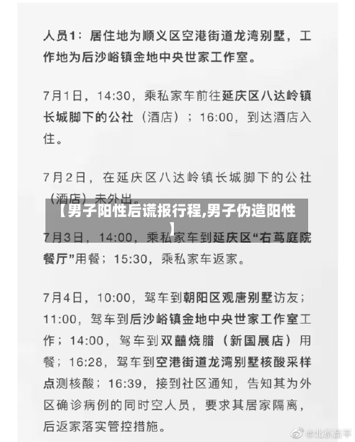 【男子阳性后谎报行程,男子伪造阳性】-第3张图片