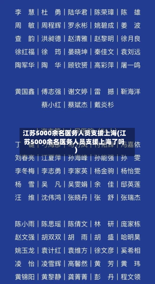 江苏5000余名医务人员支援上海(江苏5000余名医务人员支援上海了吗)-第2张图片