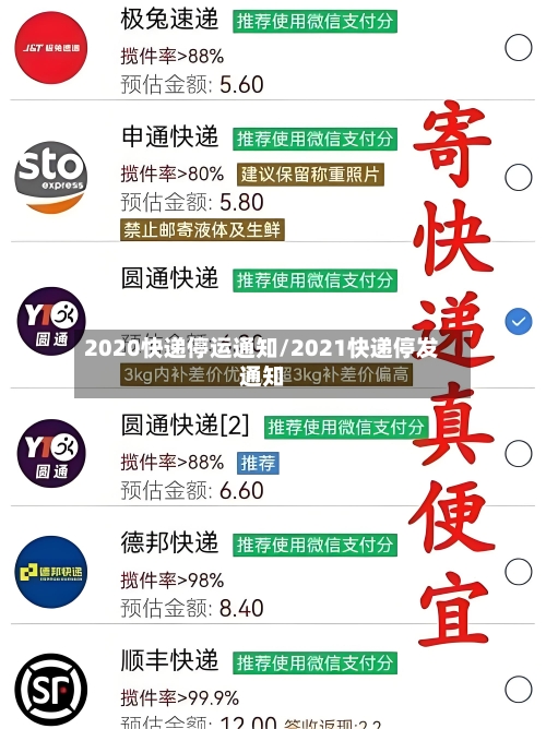 2020快递停运通知/2021快递停发通知-第2张图片