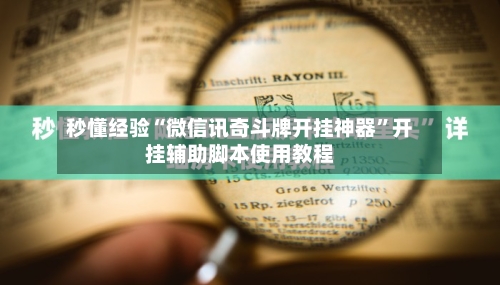 秒懂经验“微信讯奇斗牌开挂神器	”开挂辅助脚本使用教程-第3张图片