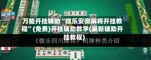 万能开挂辅助“微乐安徽麻将开挂教程”(免费)开挂辅助教学(最新辅助开挂教程)-第3张图片