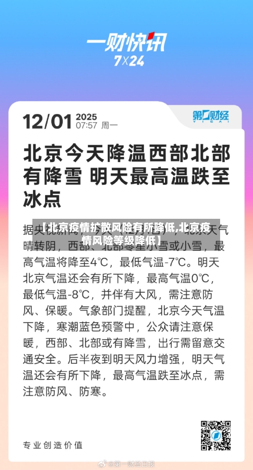 【北京疫情扩散风险有所降低,北京疫情风险等级降低】-第1张图片
