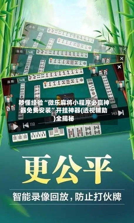 秒懂经验“微乐麻将小程序必赢神器免费安装	”开挂神器{透视辅助}全揭秘-第2张图片