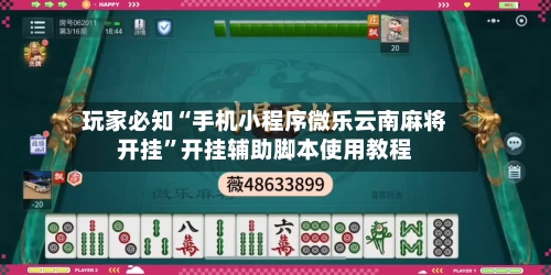 玩家必知“手机小程序微乐云南麻将开挂”开挂辅助脚本使用教程-第2张图片