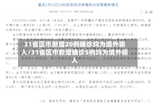 31省区市新增20例确诊均为境外输入/31省区市新增确诊5例均为境外输入-第2张图片
