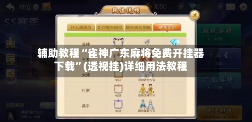 辅助教程“雀神广东麻将免费开挂器下载”(透视挂)详细用法教程-第2张图片