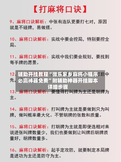 辅助开挂教程“微乐家乡麻将小程序必赢神器免费”附辅助神器开挂脚本详细步骤-第2张图片