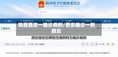 陕西西安一确诊病例/西安确诊一例肺炎-第2张图片