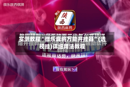 实测教程“微乐麻将万能开挂器	”(透视挂)详细用法教程-第2张图片
