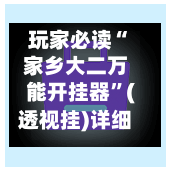 玩家必读“家乡大二万能开挂器”(透视挂)详细用法教程-第2张图片