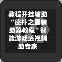 教程开挂辅助“德扑之星辅助器教程”智能游戏透视辅助专家-第3张图片