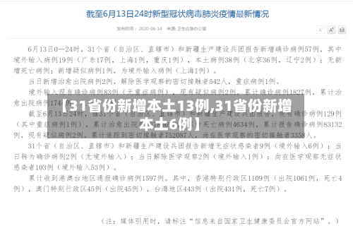 【31省份新增本土13例,31省份新增本土6例】-第3张图片