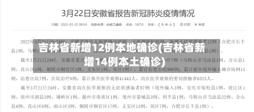 吉林省新增12例本地确诊(吉林省新增14例本土确诊)-第2张图片