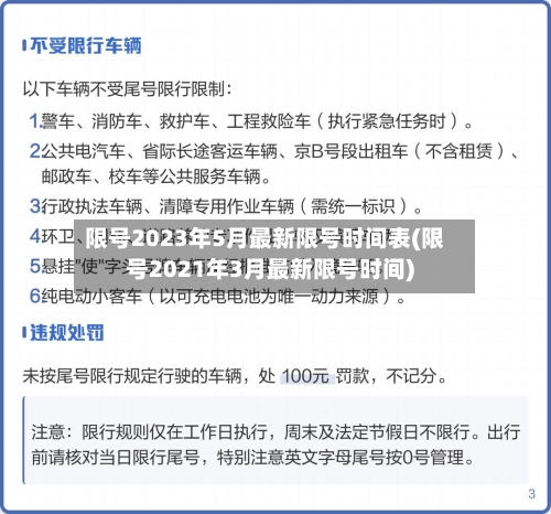 限号2023年5月最新限号时间表(限号2021年3月最新限号时间)-第3张图片