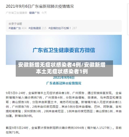 安徽新增无症状感染者4例/安徽新增本土无症状感染者1例-第1张图片