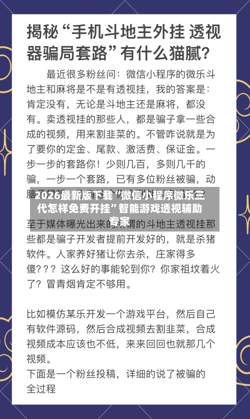 2026最新版下载“微信小程序微乐三代怎样免费开挂”智能游戏透视辅助专家-第2张图片