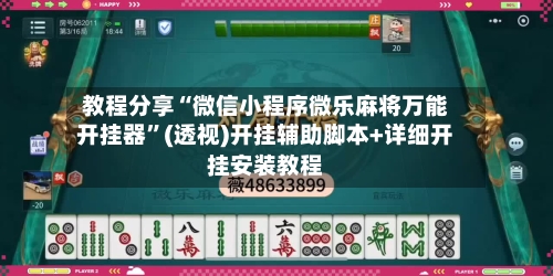 教程分享“微信小程序微乐麻将万能开挂器”(透视)开挂辅助脚本+详细开挂安装教程-第3张图片