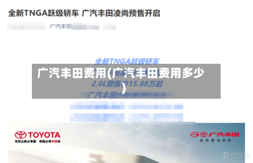广汽丰田费用(广汽丰田费用多少)-第3张图片