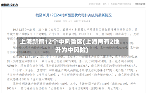 上海新增12个中风险区(上海再有2地升为中风险)-第2张图片