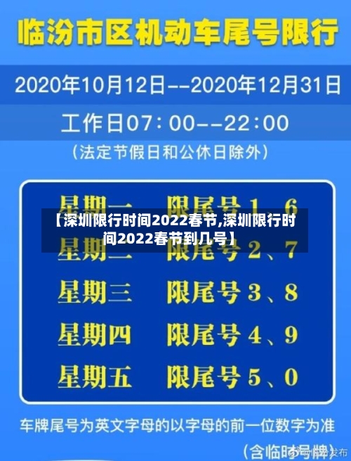 【深圳限行时间2022春节,深圳限行时间2022春节到几号】-第2张图片