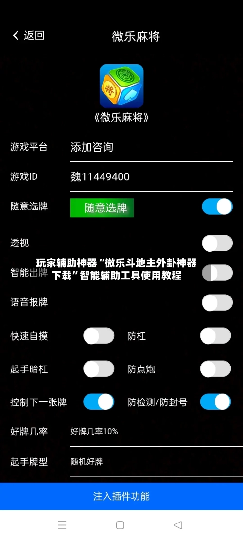 玩家辅助神器“微乐斗地主外卦神器下载”智能辅助工具使用教程-第2张图片