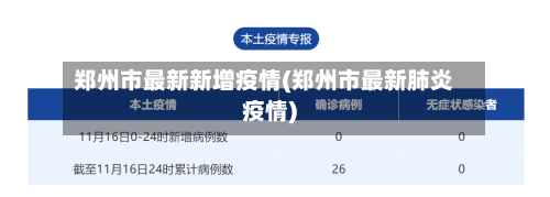 郑州市最新新增疫情(郑州市最新肺炎疫情)-第1张图片
